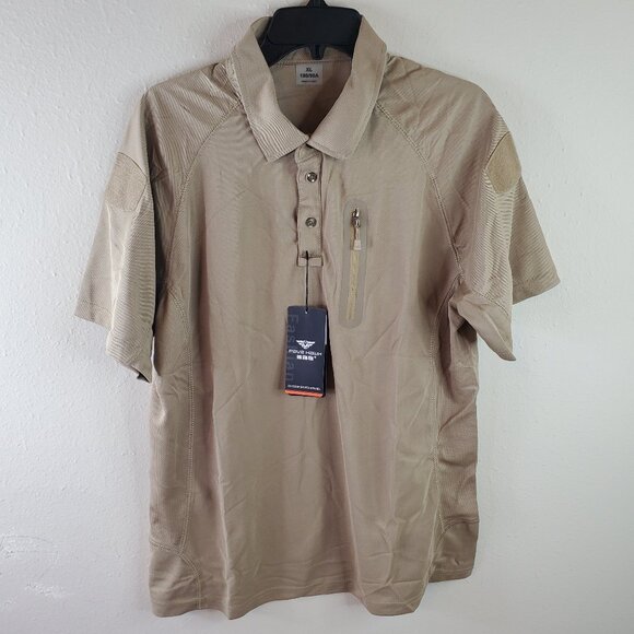 Pave Hawk Mens Khaki Outdoor Sports Polo XL - Picture 1 of 8